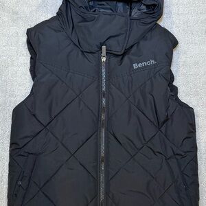 Bench Black Hooded Quilted Vest